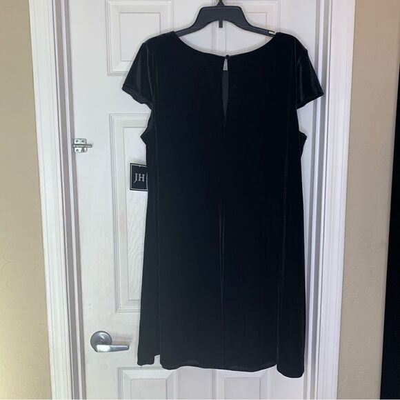 JH Classic Black Dress Size 18 Cap Sleeves - Picture 7 of 11